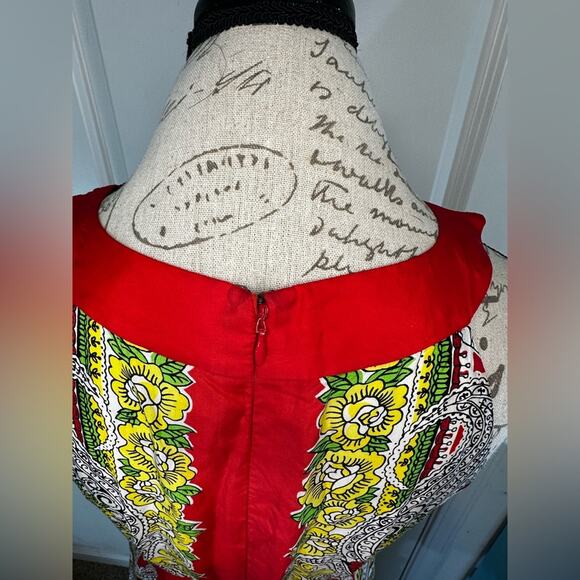 Tibi New York Sz 8 paisley Silk Dress Bright Colors Preppy Designer Resort Party - Picture 7 of 16